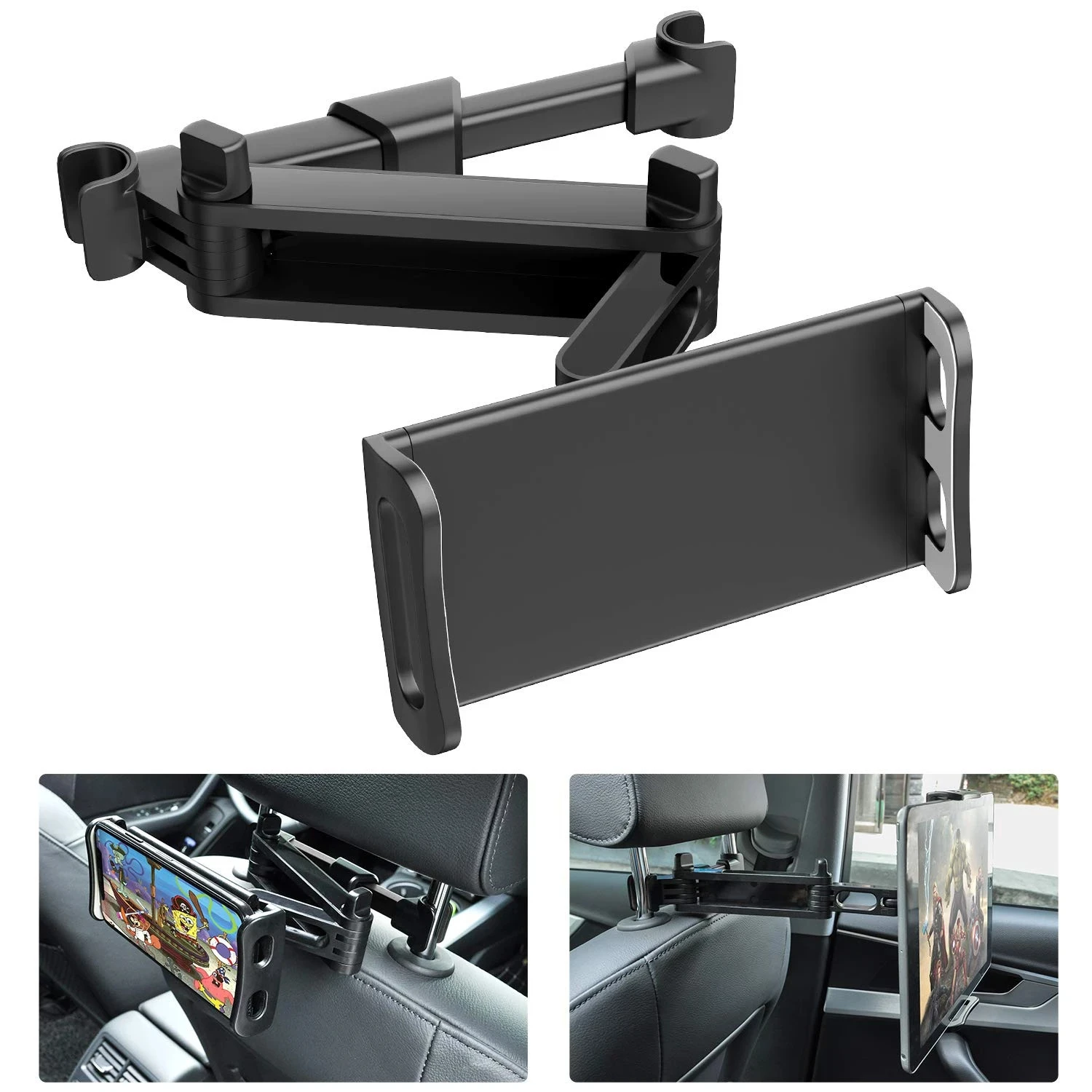Hot sale Stand Seat Rear Headrest Mounting Bracket for Phone Tablet 4-11 Inch Telescopic Car Rear Pillow Phone Holder Tablet Car