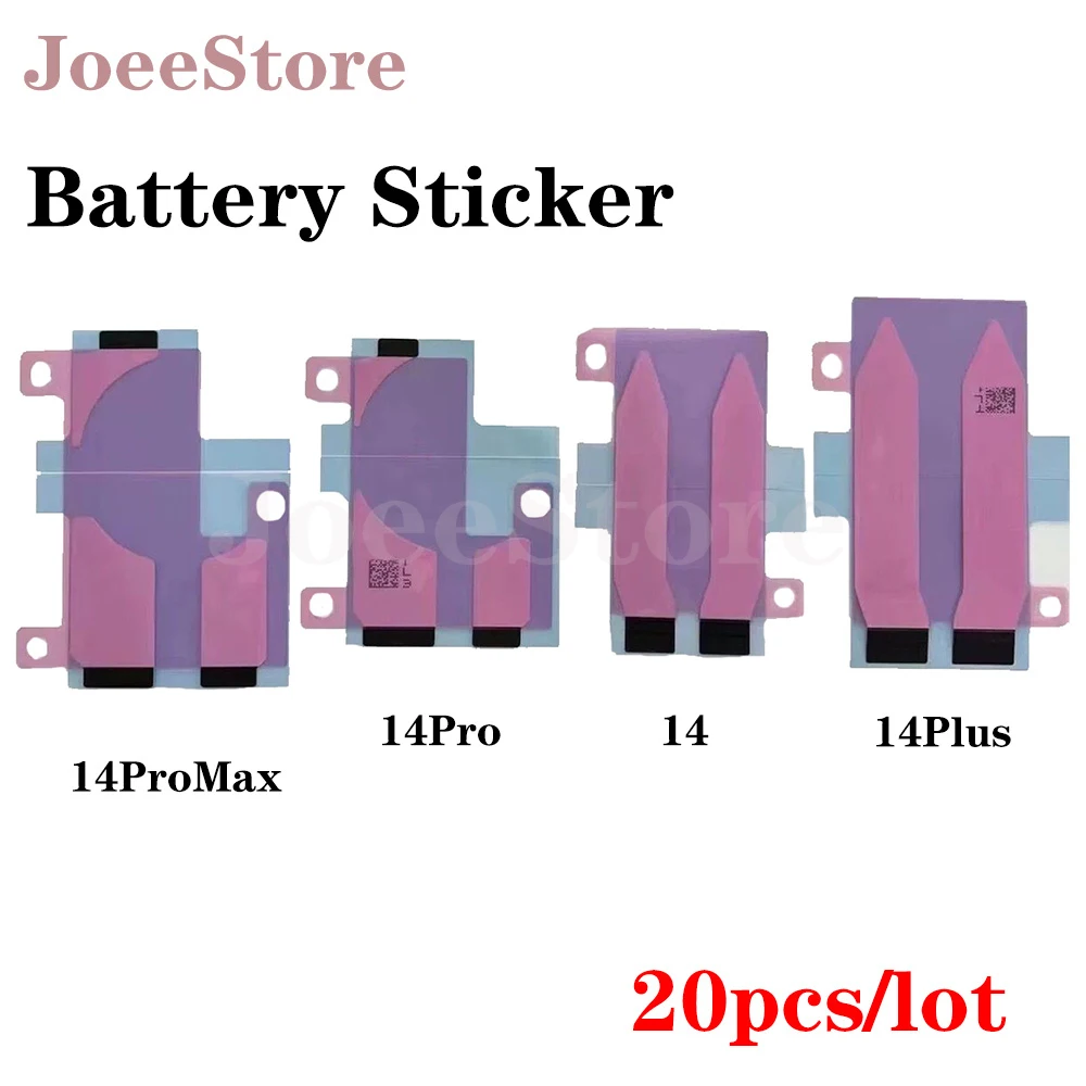 

JoeeStore 20Pcs Battery Adhesive Sticker for iPhone 14 Plus Pro Max 3M Double Tape Strip Pull Trip Glue Replacement Parts