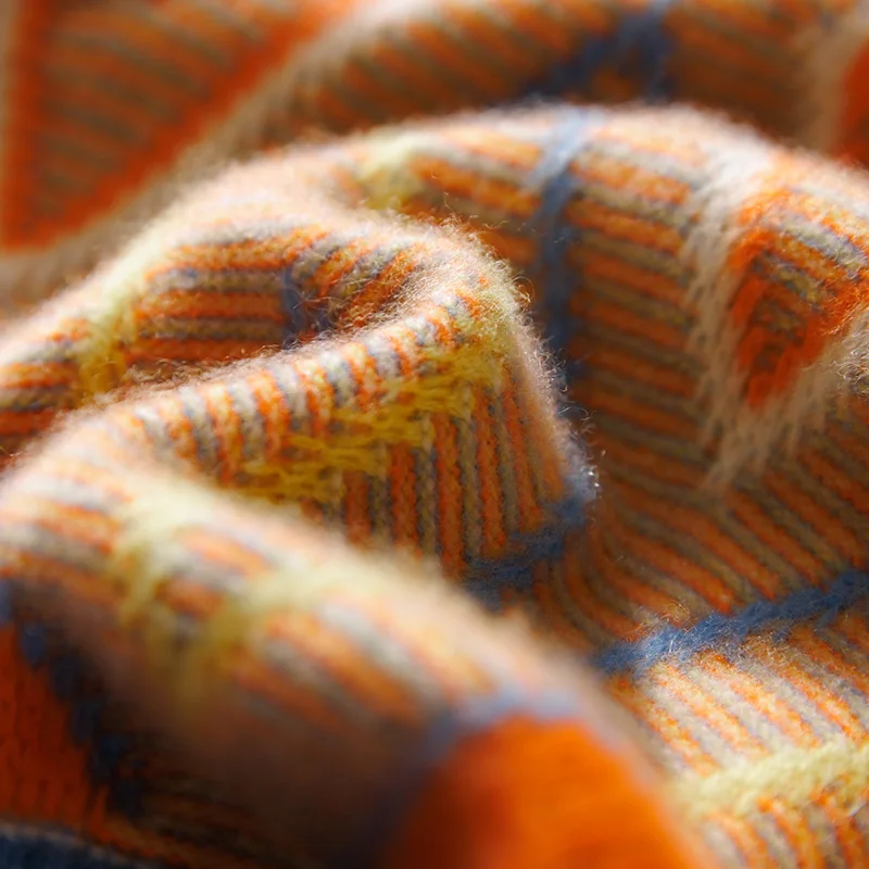 Мужской мягкий свитер из чистой шерсти с жаккардовой подкладкой новинка