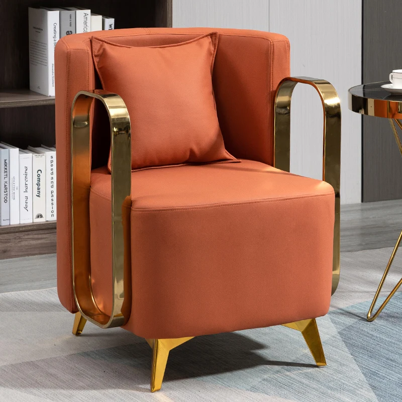 

Armrest Nordic Dining Chairs Modern Gold Legs Ergonomic Lounge Chair Designer Bedroom Silla De Comedor Postmodern Furniture