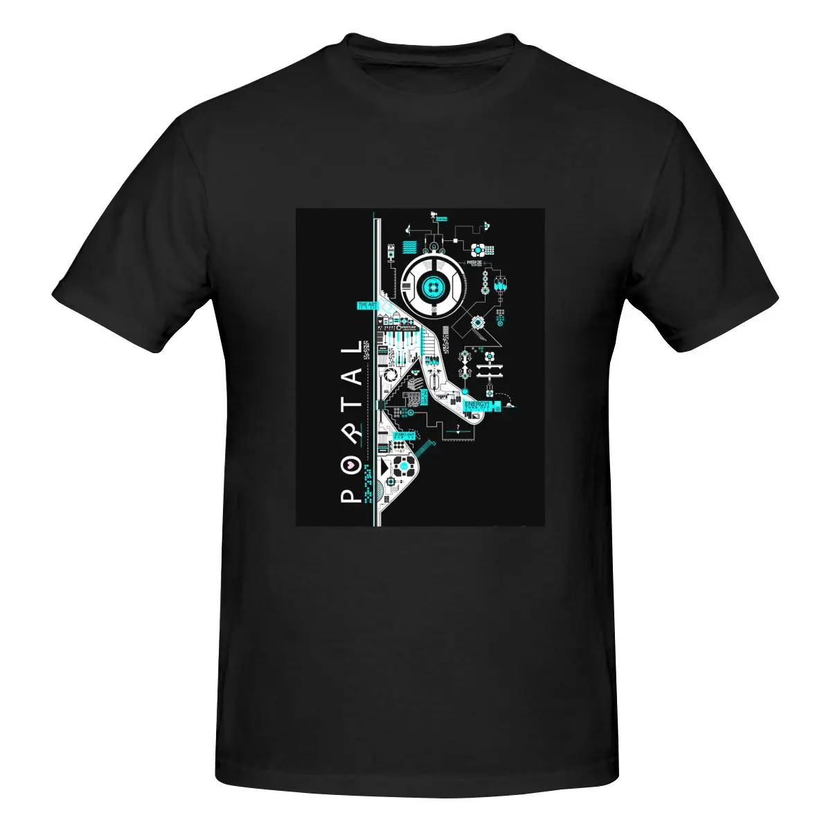

Portal 2 Art Anime T Shirts Men Summer Cotton Short Sleeve Oversized Streetwear Pop Washed Vintage T-shirts