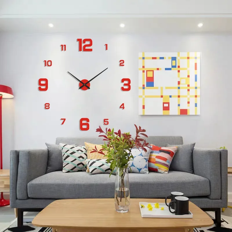 

Digital Wall Clock Modern Design 3D DIY Clocks Acrylic Mirror Living Room Europe Decorative Horloge Home Accessories Decoration