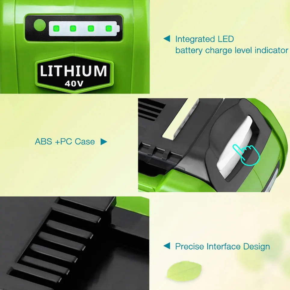 

2022 6000mAh G-MAX 40V Li-Ion Replacement Battery for GreenWorks 20262 29302 29463 20292 20302 20672 20202 Rechargeable Battery