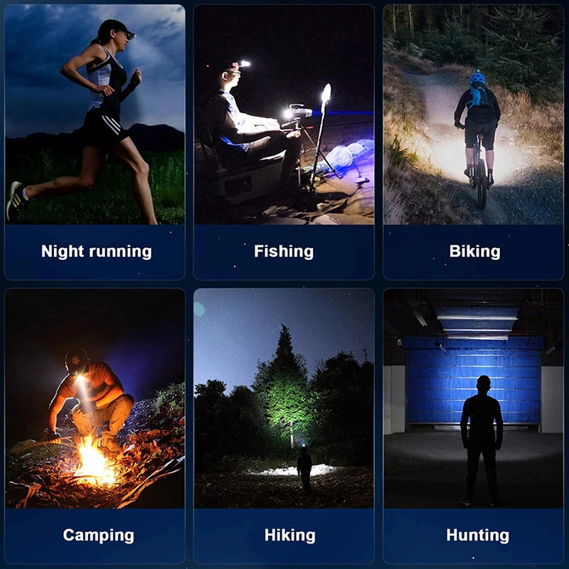 

Portable led Rechargeable On Hat Sensor Rotatable Headlamp Waterproof Headlight Running Fishing Lamp Outdoor Bright Torch Light