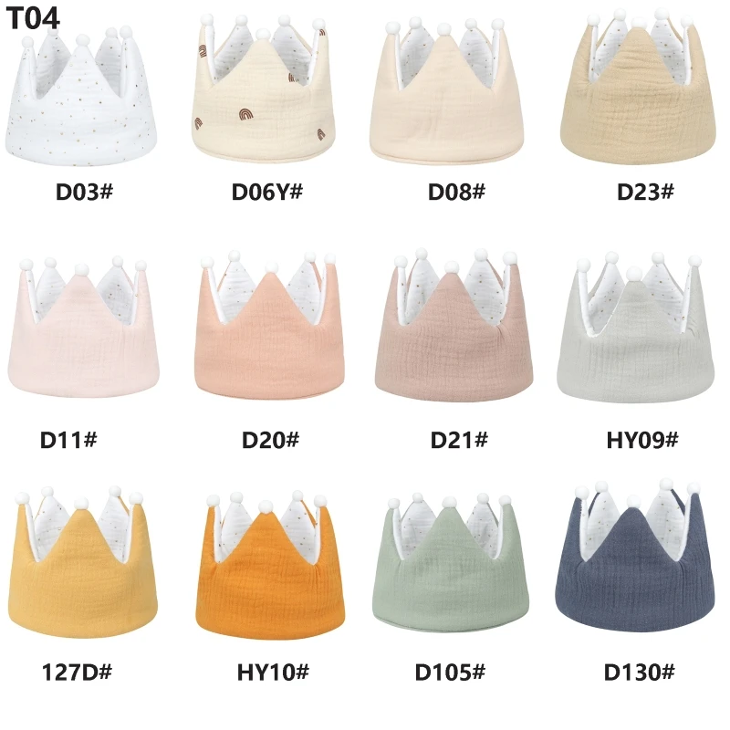 

Baby Cotton Cloth Crown Hat Cotton Newborn Headwear Infant Photography Props Headband Boys Girls Birthday Cap Gifts