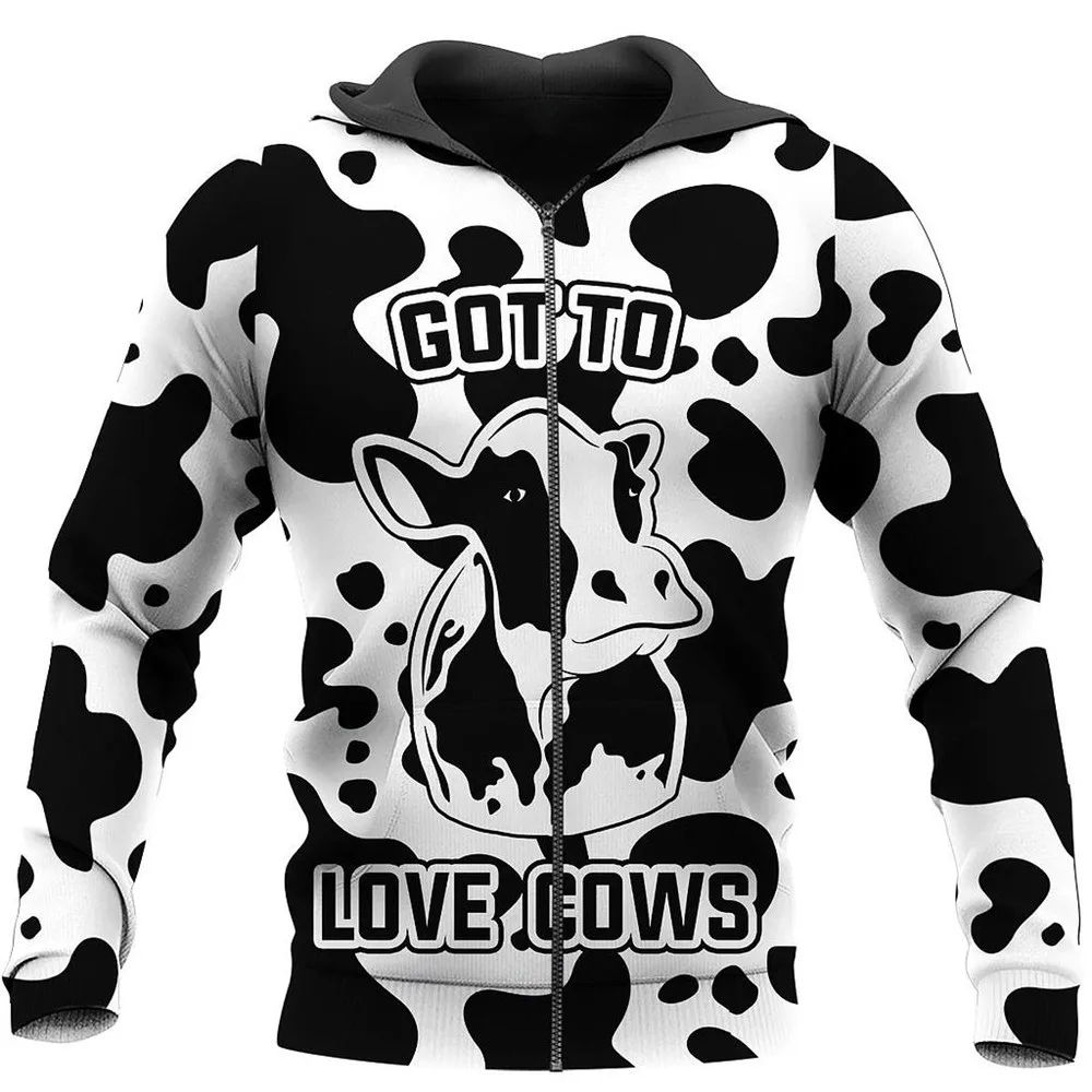 

Модная толстовка с 3D принтом Love Cow на молнии для мужчин и женщин, Повседневная Толстовка в стиле Харадзюку, куртка в стиле хип-хоп