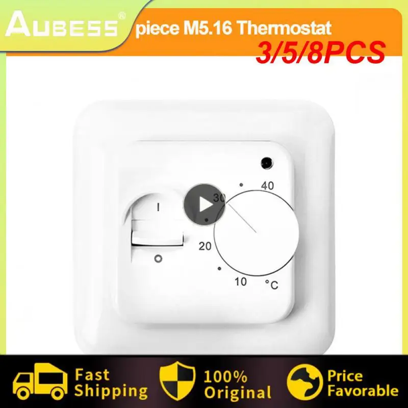 

3/5/8PCS Floor Heating Thermostat Mechanical Floor Cable Rtc.70 16a Temperature Controller Heating Thermostat With Floor Sensor