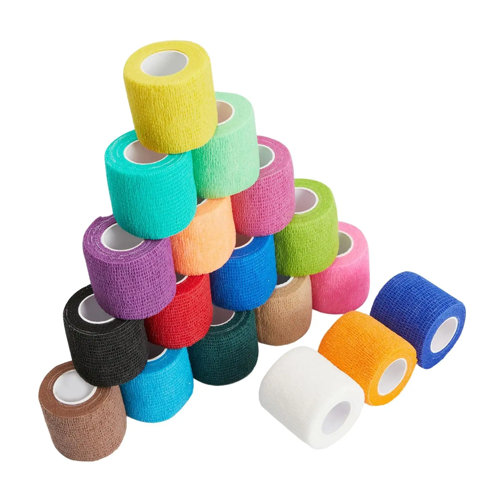 

18Pcs Self Adhesive Bandage Vet Tape Cohesive Wrap Stretch for Nails Outdoor Sports