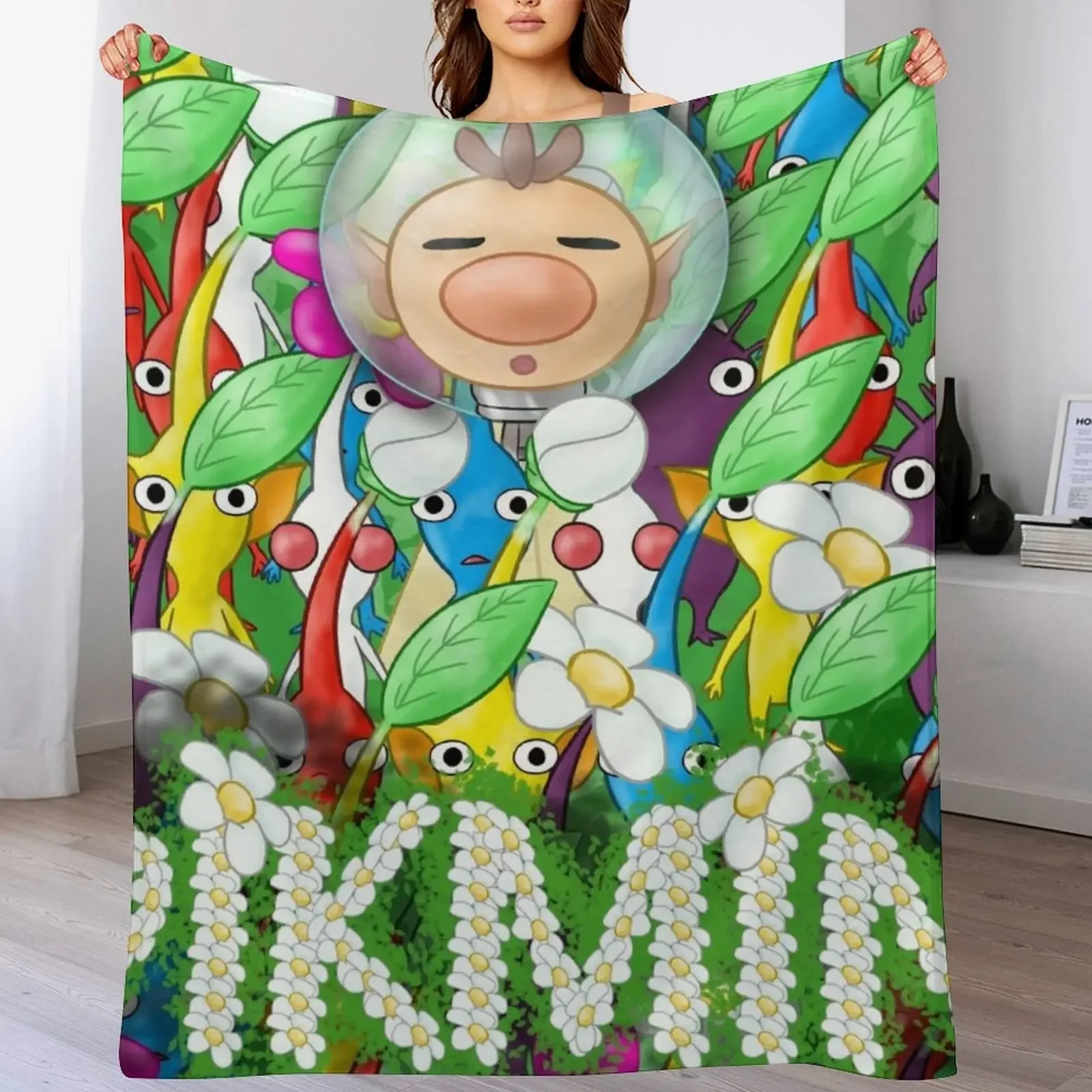 Фото PIKMIN - Уютное одеяло с изображением Олимара, компактное теплое одеяло для путешествий на автомобиле №1