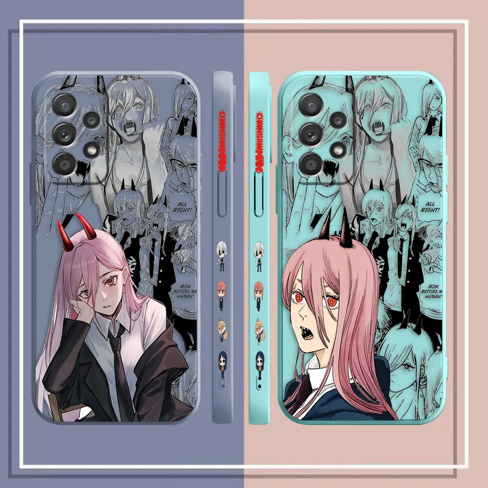 Case For Samsung Galaxy A91 A14 A73 A72 A71 A53 A52 A51 A42 A33 A32 A22 A21S A13 A715F A52S A22S 4G 5G Case Chainsaw Man POWER