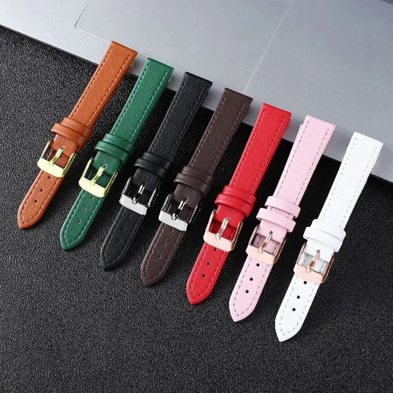 

Watchbands Genuine Leather Watch Band Strap 10mm 12mm 14mm 16mm 18mm 20mm 22mm Watch Accessories Women Men Brown Black Belt band