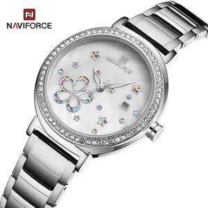 NAVIFORCE Luxury Brand Women Sliver Watches Casual Ladies Quartz Wrist watch Female Waterproof Dress Clock Girl Relogio Feminino