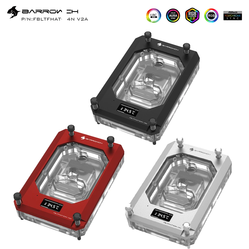 

Barrowch FBLTFHAT-04N V2A for AMD Threadripper X399 TRX4 Platform CPU Block with TFT Temperature Display Screen