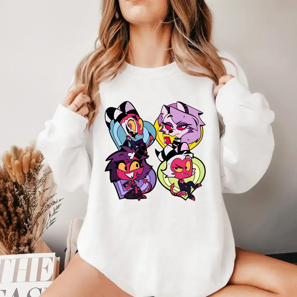 Женские повседневные толстовки с принтом рисунком Helluva Boss женская одежда модные