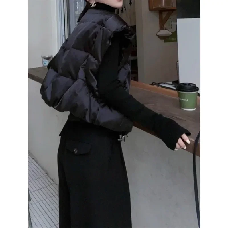 Новая популярная хлопковая куртка на белом утином пуху в жилетке женские куртки