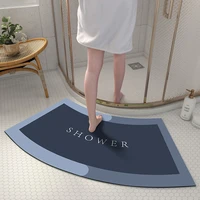 modern simplicity bath mats bathroom entrance door mat diatom mud arc fan shaped non slip water absorption floor rug carpet