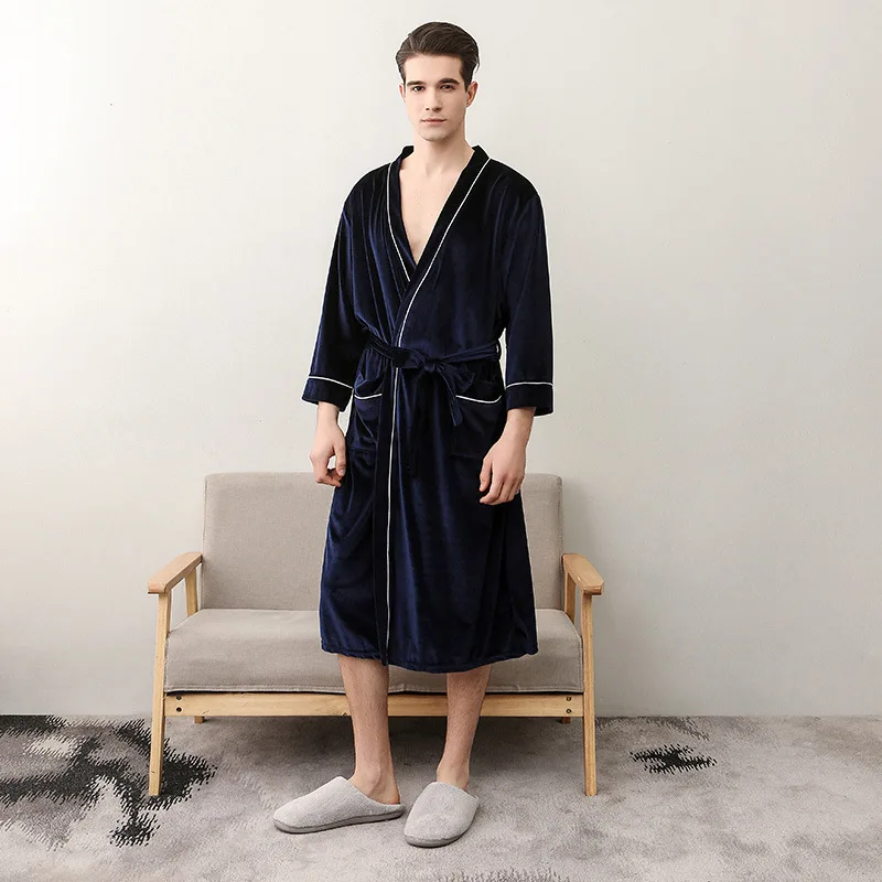 Couples Robe Winter Autumn Velvet Bathrobe For Men and Women Velour Robes Long Nightgowns Nightwear For Lovers