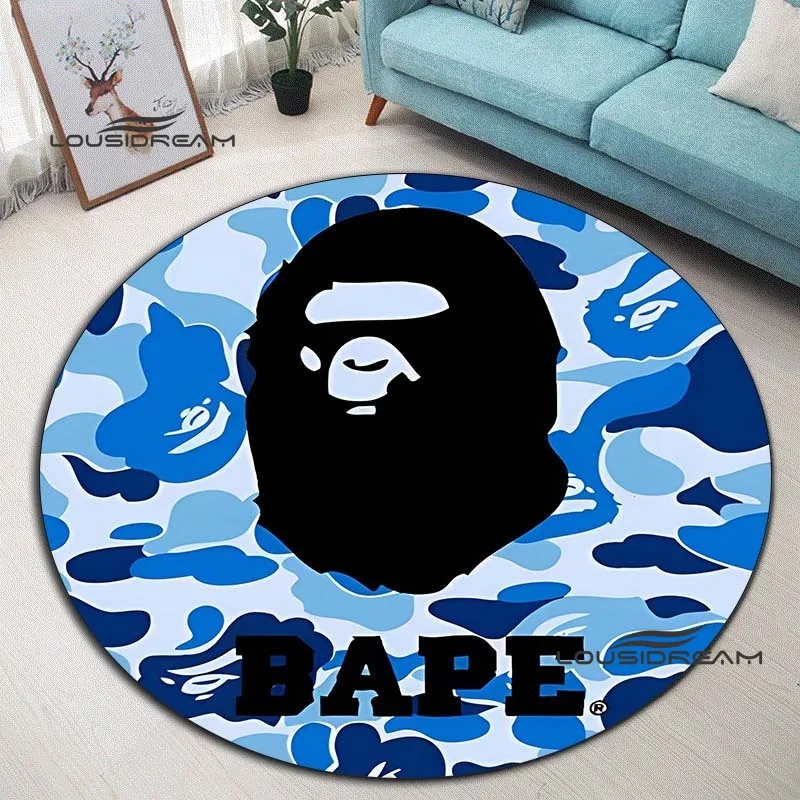 Модный Круглый ковер bape круглый с 3D принтом обезьяны украшение для гостиной