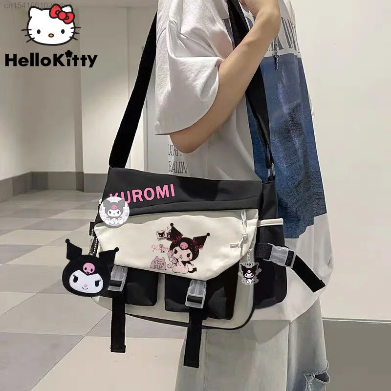 

Sanrio Kuromi Large Capacity Shoulder Bag Campus Junior Middle School Bags Girl Cute Lolita Yk2 Crossbody Bag Aesthetic Backpack