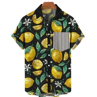 2022 new mens t shirt papaya fruit pattern short sleeve print summer fashion casual hawaiian shirt fun breathable top 5xl