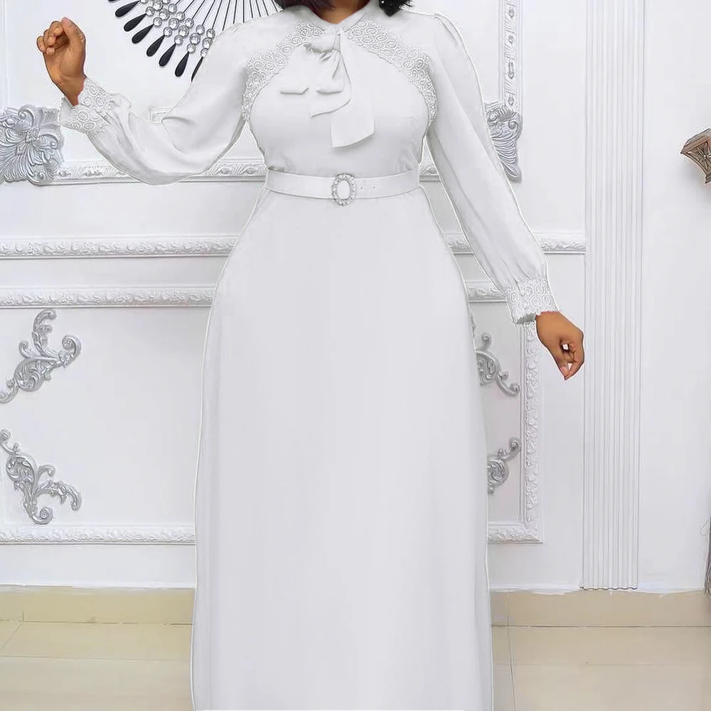 Ramadan Muslim Kaftan Abaya Dress Women Dubai Elegant Gowns African Chiffon Maxi Dresses Boubou Robe Femme Musulmane Djellaba