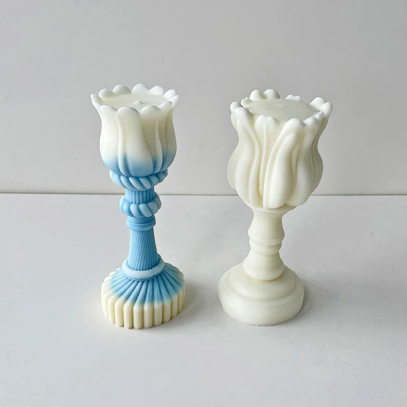 

3D Tulip Candlestick Holder Molds Flower Scented Silicone Molds Making DIY Wedding Art Candle,Resin Casting Molds,Polymer Clay