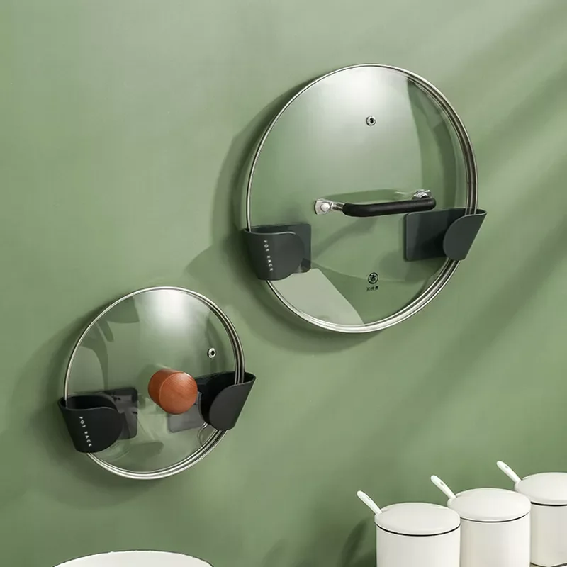 

NEW2022 2PCS / Set Simple Pot Lid Holder Cover Rack Wall Hanging Household Punch-free Multi-functional Kitchen Shelf Drying Rack