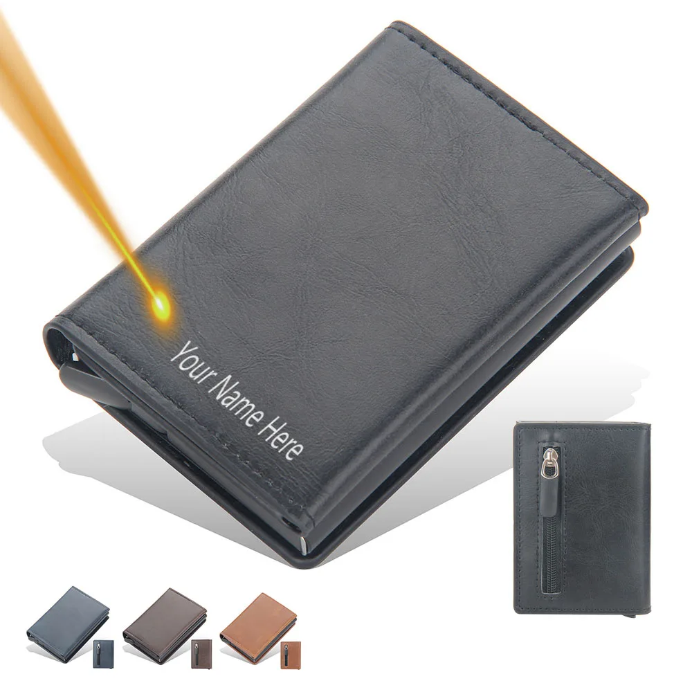 

Мужской кожаный чехол с отделением для монет и молнией