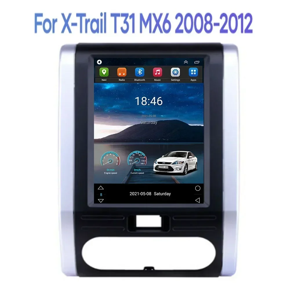 Фото Автомобильный радиоприемник Tesla Style 2 Din Android 13 для Nissan X-Trail T31 MX6 2008-2012, мультимедийный видеоплеер, GPS, стерео, RDS Carplay №1