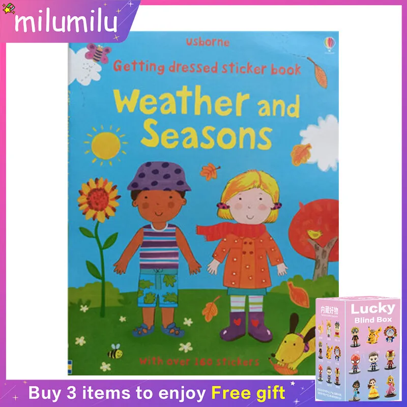 

MiluMilu Usborne первая наклейка погода и сезоны картины книги для детей