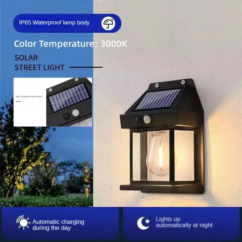 

Motion Sensor Solar Lamp Outdoor Waterproof Lighting Modes Human Induction Lights Courtyard Garden Villa Garage Wall Light
