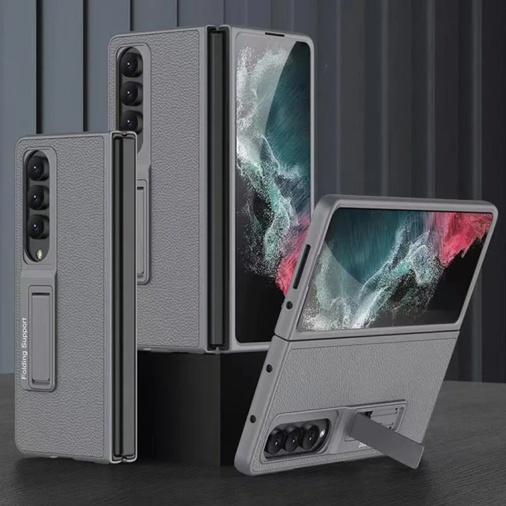 

1 PCS New High Quality Carbon Fiber Pattern PC+Leather Phone Case Protective Case for Samsung Z Fold 4 Accessories