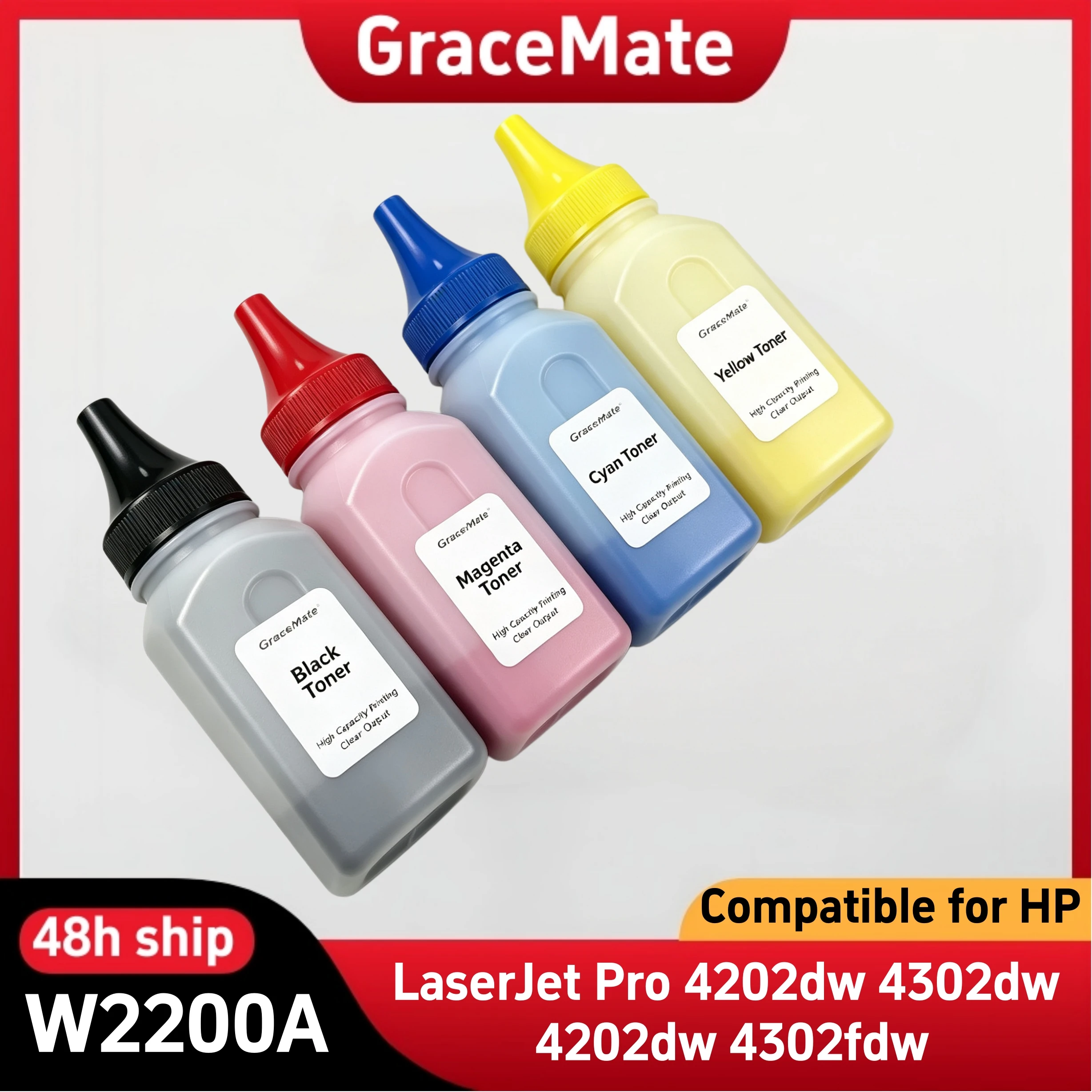 Фото Цветной тонер 220A W2200A W2201A W2202A W2203A для HP Color LaserJet Pro 4202dw 4302dw 4202dw 4302fdw, порошок для заправки картриджей. №1