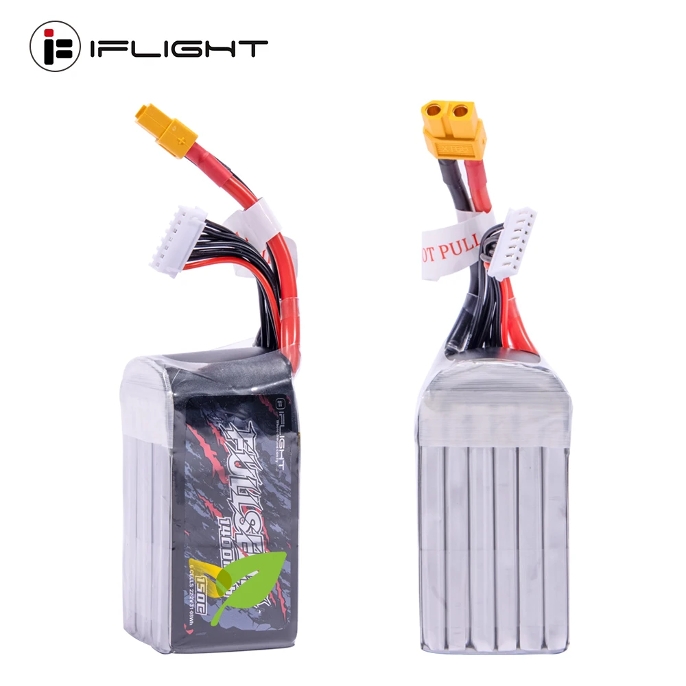 

IFlight 22,2 V 6S 1400mAh 150C/2200mAh 95C литий-полимерный аккумулятор с разъемом XT60 для FPV гоночного дрона радиоуправляемого автомобиля