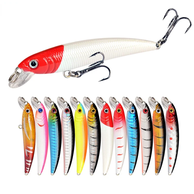 

1pcs Minnow Fishing Lure 7.5cm 5.6g Slowly Sinking Wobblers Pesca Artificial Hard Bait Crankbait Bass Carp Lures Fishing Tackle