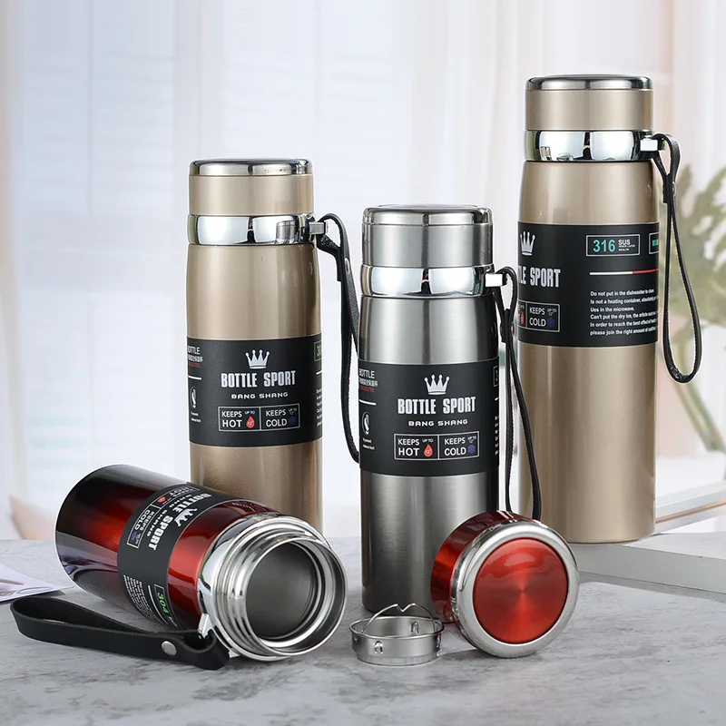 

600/800/1000ML Thermos Vacuum Flask 316 Stainless Steel Large Capacity Tea Cup Thermos Water Bottles Portable Thermoses
