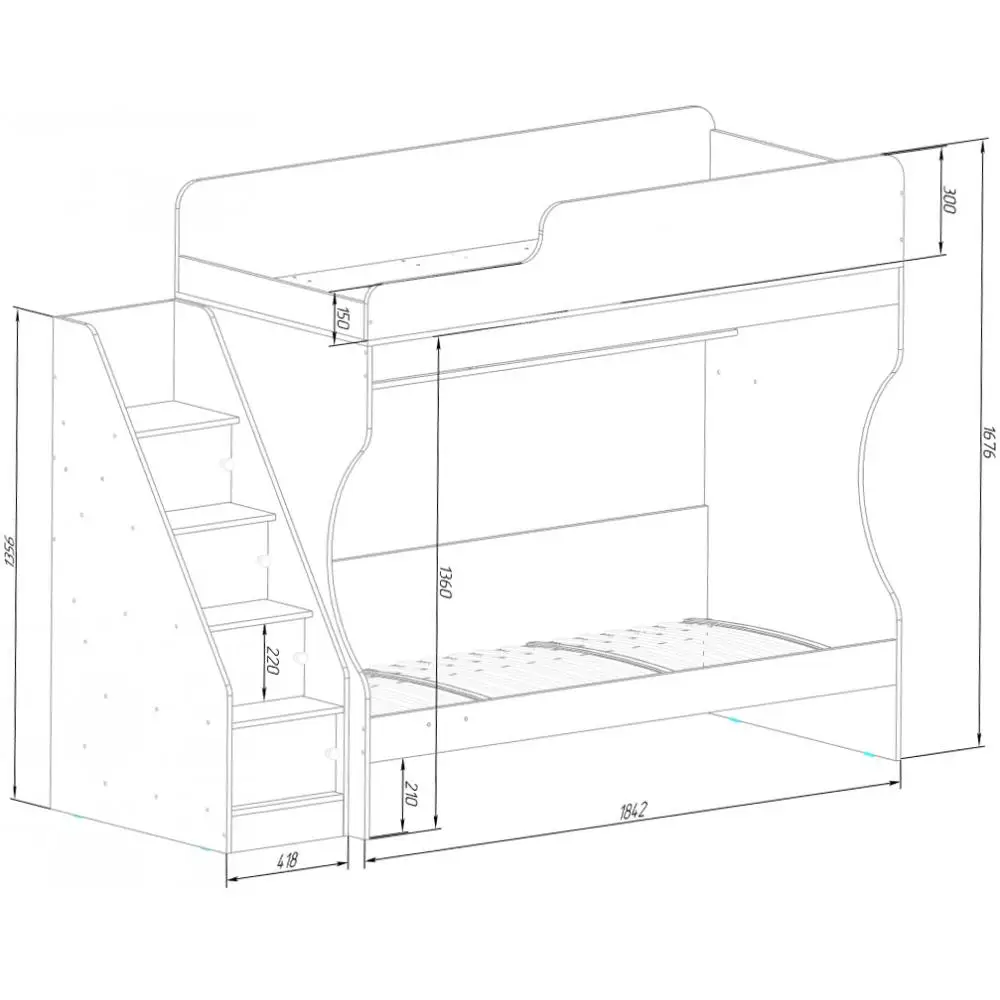 Подростковая кровать Капризун 6 двухъярусная с ящиками |
