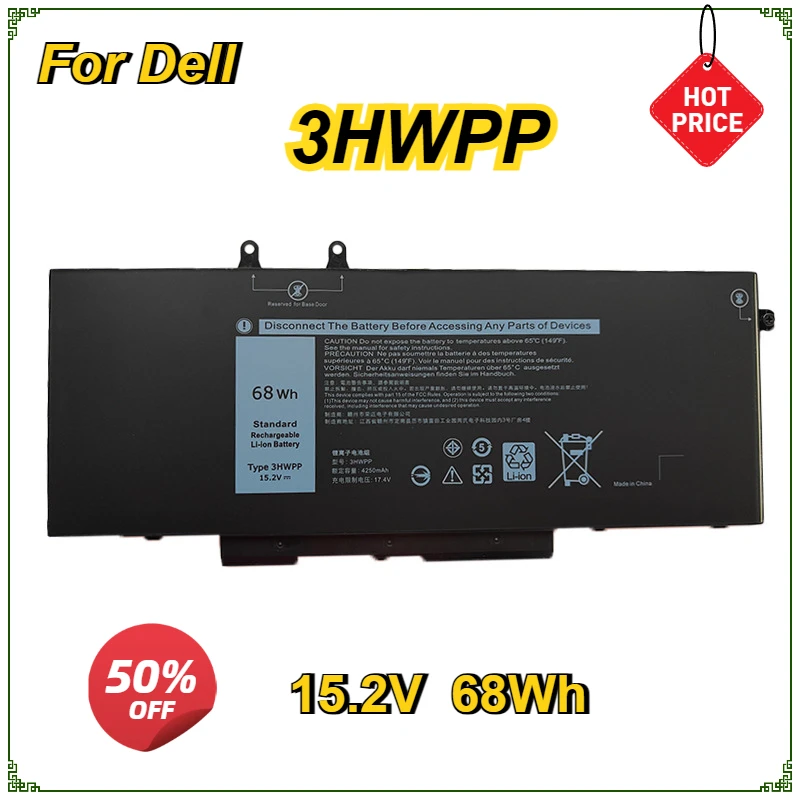 Новый аккумулятор для ноутбука 3HWPP Dell Latitude 5501 5401 3541 15 2 В 68 Втч