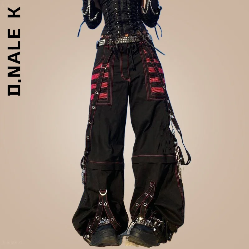 

D.Nale K New Pants Trousers Women Long Quality Pants For Women Leg Sweatpants Chic Bottoms Y2k 90s Straight Female Streetwear
