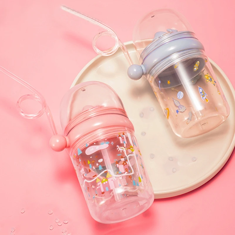 

Child Water Cup Baby Whale Water Bottles Infant Milk Cups with Straw Cartoon Kids Spray Bottle Drinking Bottle For Toddler 260ML