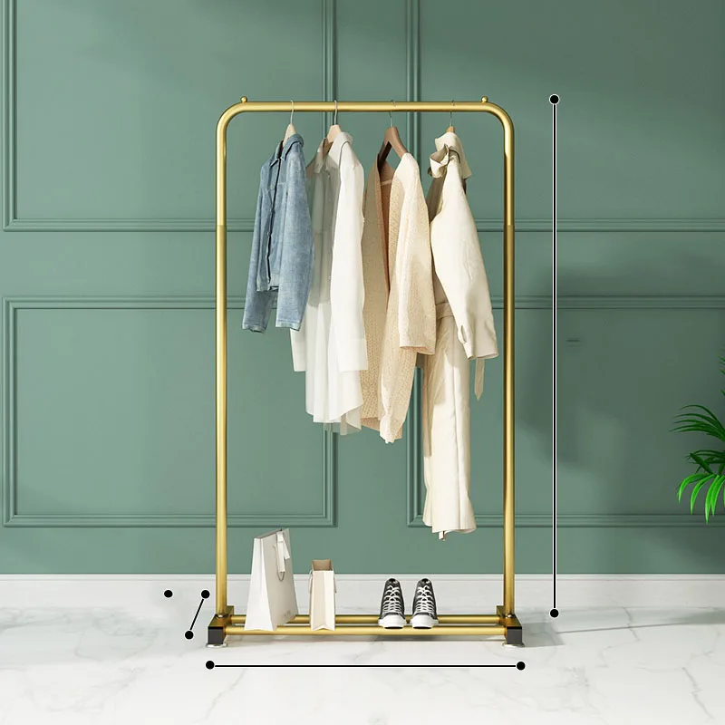 

Golden Metal Clothes Coat Rack Foldable Mobile Wheel Portable Hangers Floor Pole Balcony Perchero Pared House Accessories