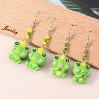 2022 new 3d cartoon cute animals crown prince frog earrings lovely earrings for women girls birthday gifts
