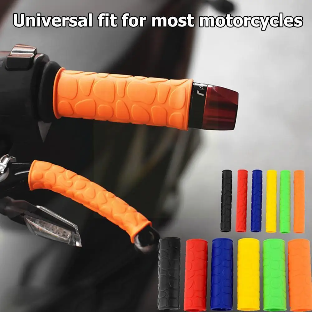 

Universal Motorcycle Grips Comfort Handlebar Non-slip Rubber Throttle Grip For Motorbike Motocross Off Road E-bike Scooter F8w6