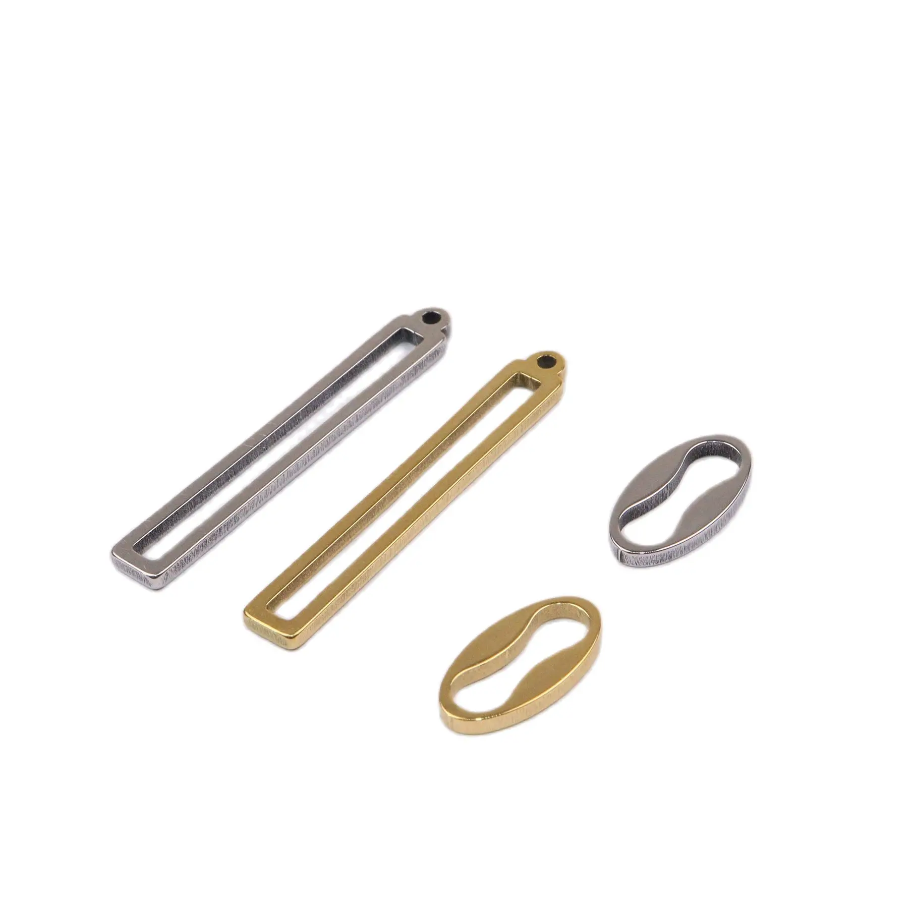 

10pcs Wholesell Stainless Steel Connector Link Charm Pendant DIY Women's Necklace Earrings Bracelets Unfading Colorless 2 Colors