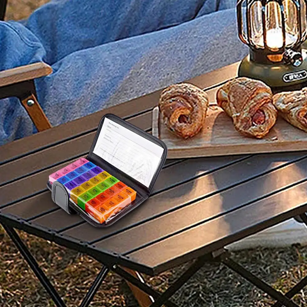 

28 Grids Design Practical Wallet Type Pill Organizer Water-proof Pill Organizer Classified for Home