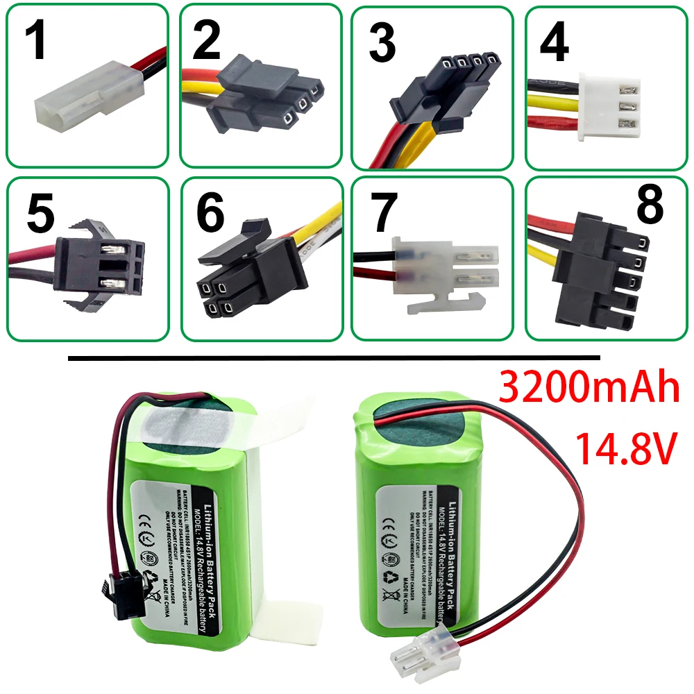 

14.8V/14.8V 4S1P 3200mAh Vacuum Cleaner Battery for ilife/Liectroux/Ecovacs/Shark/Midea/Qihoo/Panasonic/Phicomm/FLYCO/RoboVac
