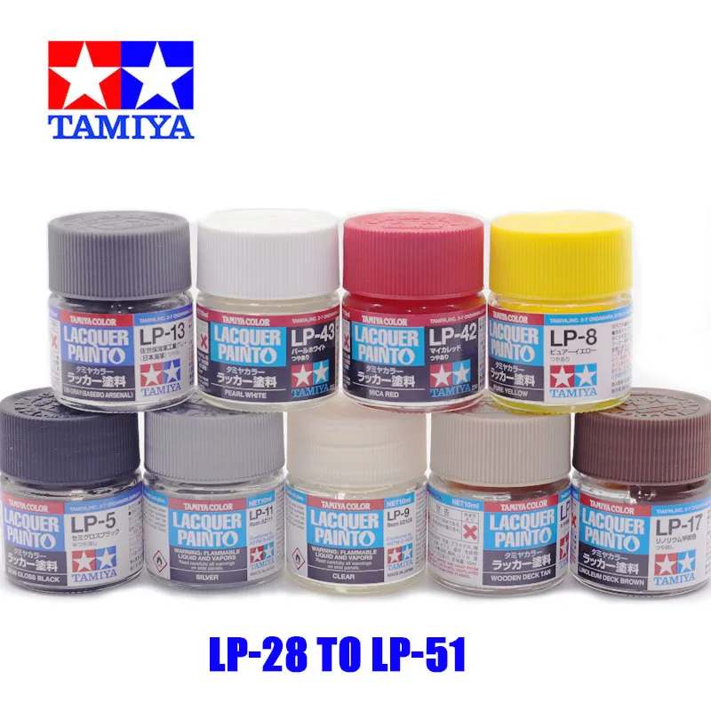 TAMIYA LP-28 To LP-51 (82128-82151) Цветные лаковые банки для краски 10 мл нитро масляная краска
