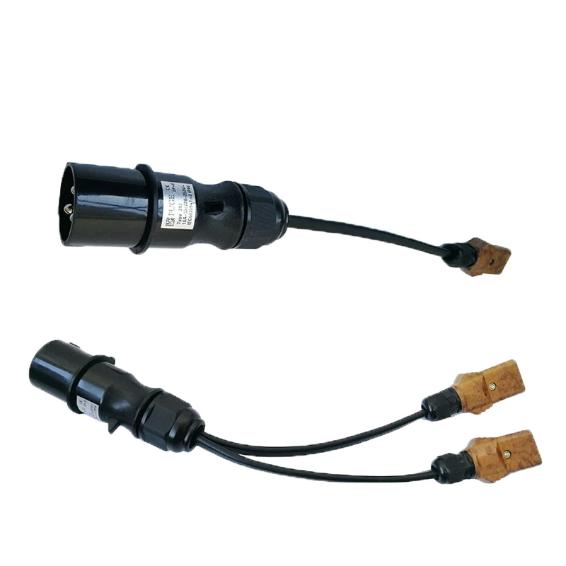 

One-drive two-wire stage lighting 16A waterproof plug conversion line Bakelite plug wire processing power transfer line