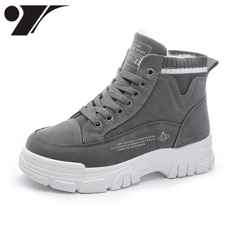 

Women's Booties Winter High Top Sneakers plus Velvet and Cotton Thermal Cotton Boots Casual Platform Boots