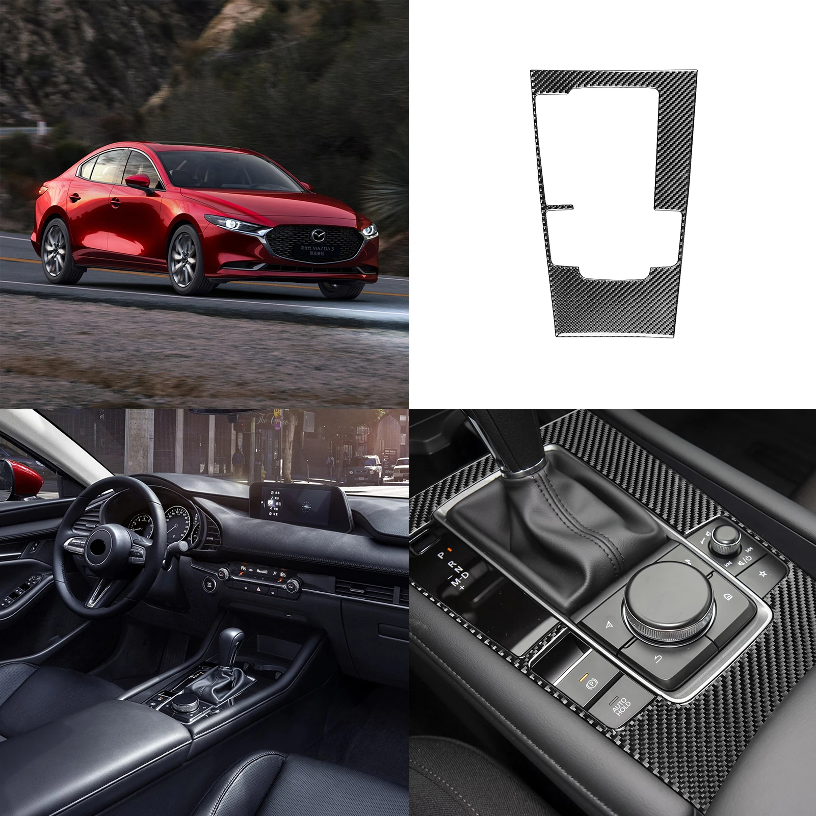 

Gear Shift Panel Decoration Cover Trim Sticker for Mazda 3 Angkesaila 2020 Car Interior Accessories Carbon Fiber